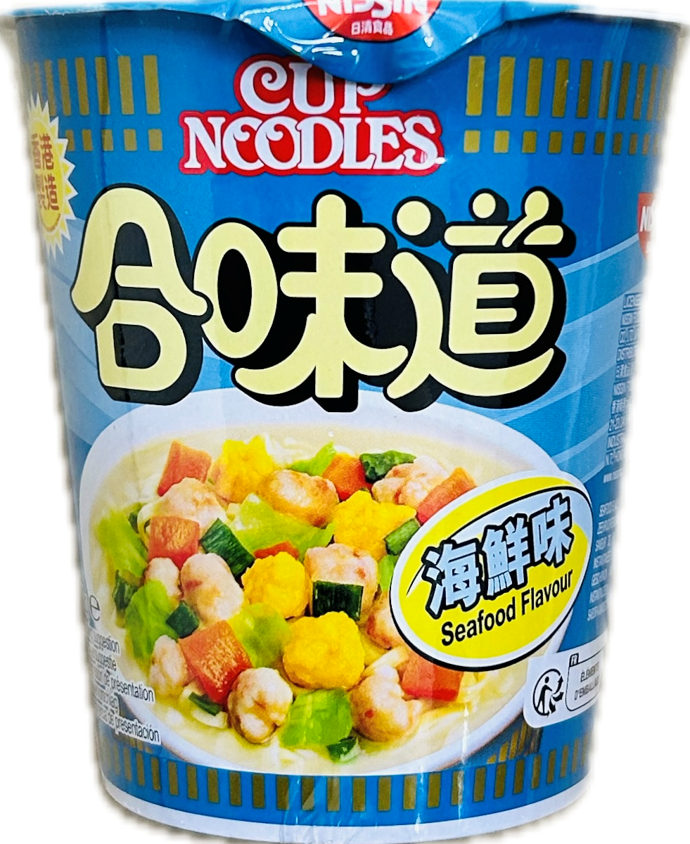 SEAFOOD FLAVOUR NOODLES 24X75G CUPS [NISSIN]
